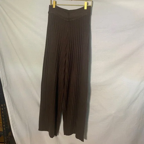 WeWoreWhat Women's Wide Leg Pull On‎ Sweater Knit Pants Size M Brown MSRP $98 - Picture 2 of 4